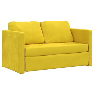 vidaXL Canapé-lit 2 en 1 jaune foncé 122x204x55 cm velours