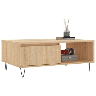 vidaXL Table basse chêne sonoma 90x60x35 cm bois d'ingénierie