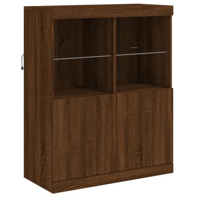 vidaXL Buffet avec lumières LED chêne marron 283x37x100 cm