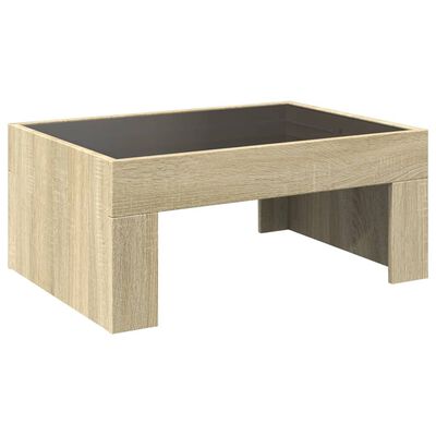 vidaXL Table basse avec LED infini chêne sonoma 70x50x30 cm