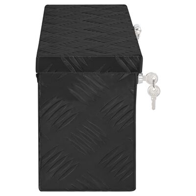 vidaXL Boîte de rangement Noir 50x15x20,5 cm Aluminium