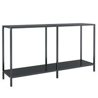 vidaXL Table console Noir 140x35x75,5 cm Verre trempé