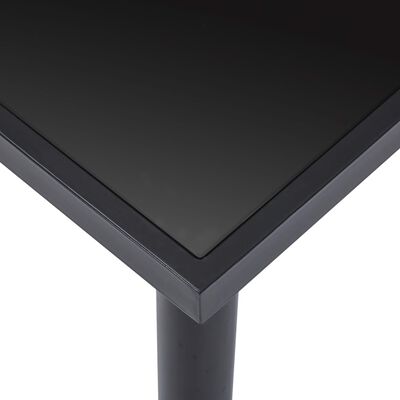 vidaXL Table à manger Noir 200x100x75 cm Verre trempé