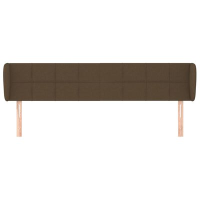 vidaXL Tête de lit avec oreilles Marron foncé 163x23x78/88 cm Tissu