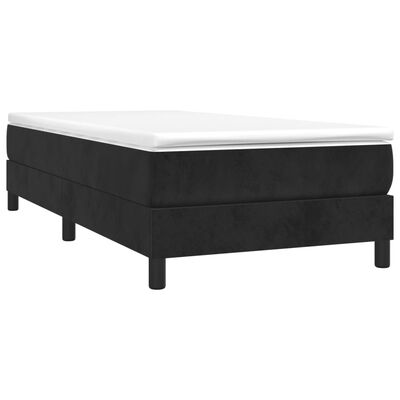 vidaXL Sommier à lattes de lit avec matelas Noir 90x200 cm Velours