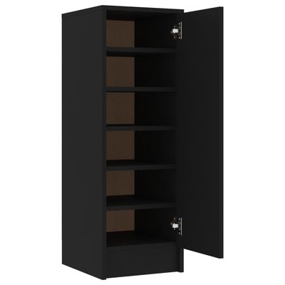 vidaXL Armoire à chaussures Noir 32x35x92 cm Bois d’ingénierie