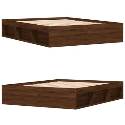 vidaXL Cadre de lit sans matelas chêne marron 140x200 cm