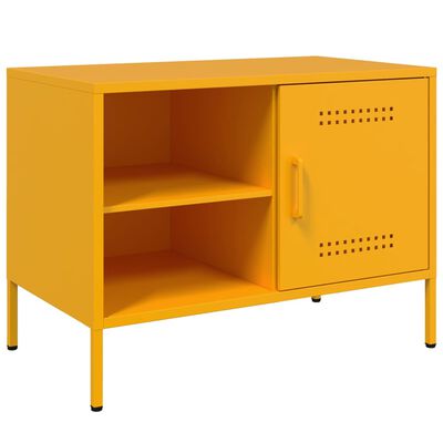 vidaXL Meuble TV jaune moutarde 68x39x50,5 cm acier