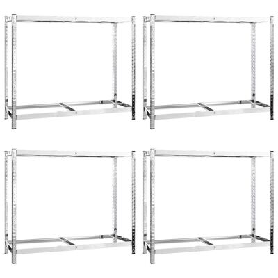 vidaXL Porte-pneus à 2 niveaux 4 pcs Argenté 110x40x110 cm Acier