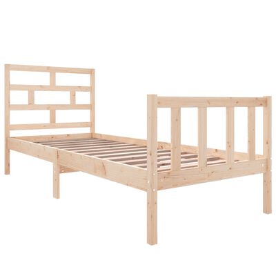 vidaXL Cadre de lit bois de pin massif 75x190 cm petit simple