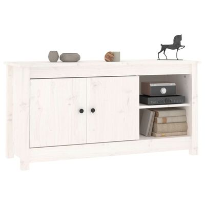 vidaXL Meuble TV Blanc 103x36,5x52 cm Bois de pin massif