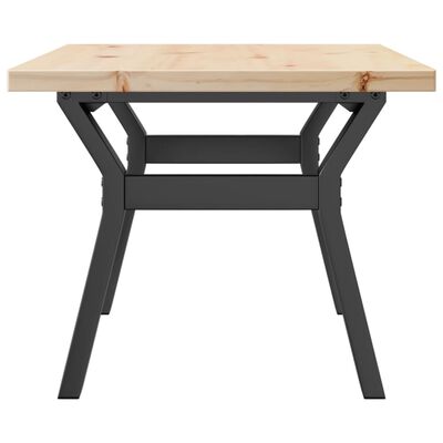 vidaXL Table basse cadre en Y 80x50x40,5cm bois de pin massif et acier