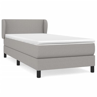 vidaXL Sommier à lattes de lit avec matelas Gris clair 100x200cm Tissu