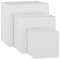 vidaXL Tables d'appoint 3 pcs Blanc brillant Aggloméré