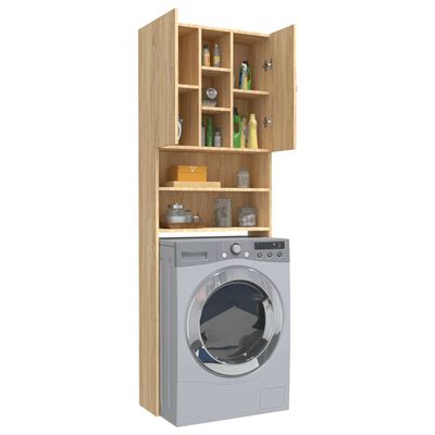 vidaXL Meuble pour machine à laver Chêne sonoma 64x25,5x190 cm