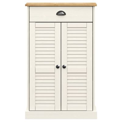 vidaXL Armoire à chaussures VIGO blanc 60x35x96 cm bois massif de pin