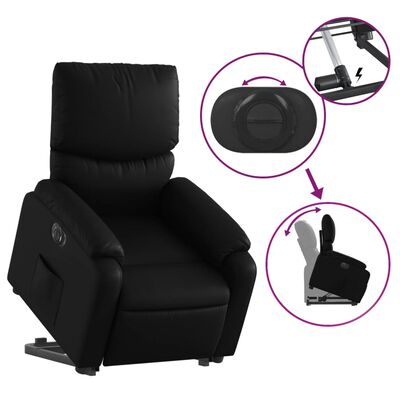 vidaXL Fauteuil inclinable électrique noir similicuir