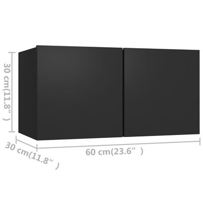 vidaXL Ensemble de meubles TV 8 pcs Noir Bois d'ingénierie