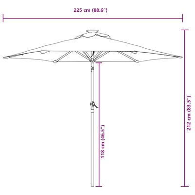 vidaXL Parasol de jardin avec mât en acier vert 225x225x212 cm