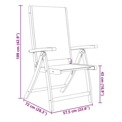 vidaXL Ensemble à manger de jardin 9pcs bois d'acacia solide textilène