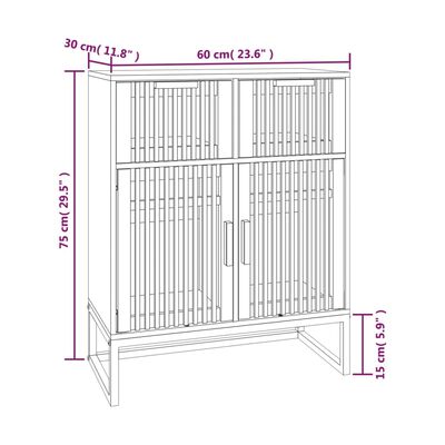 vidaXL Buffet noir 60x30x75 cm bois d'ingénierie