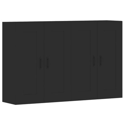 vidaXL Armoires murales 2 pcs noir bois d'ingénierie