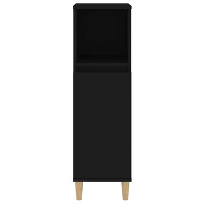vidaXL Armoire de salle de bain noir 30x30x100 cm bois d'ingénierie