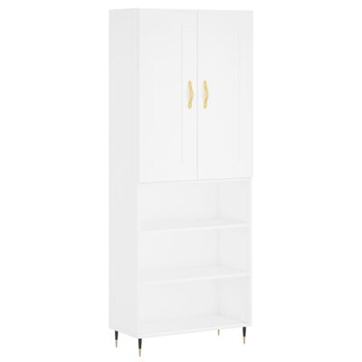 vidaXL Buffet haut Blanc 69,5x34x180 cm Bois d'ingénierie