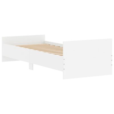 vidaXL Cadre de lit sans matelas blanc 75x190 cm bois d'ingénierie