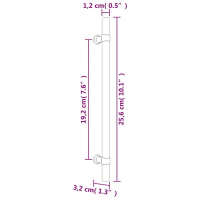 vidaXL Poignées d'armoire 20 pcs bronze 192 mm acier inoxydable