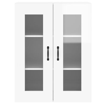 vidaXL Armoires murales 2 pcs blanc brillant bois d'ingénierie