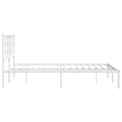 vidaXL Cadre de lit métal sans matelas et tête de lit blanc 135x190 cm