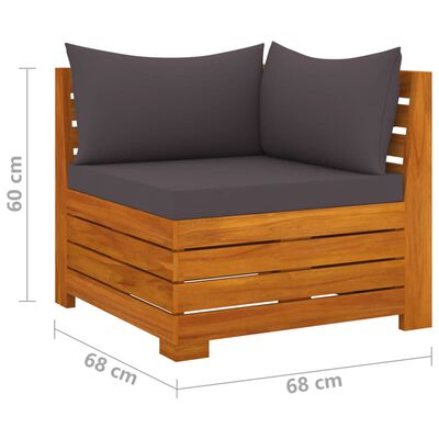 vidaXL Salon de jardin 3 pcs avec coussins Bois d'acacia massif