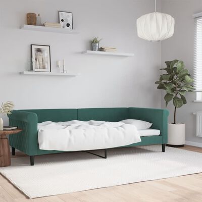 vidaXL Lit de repos vert foncé 90x200 cm velours