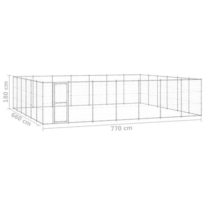 vidaXL Chenil extérieur Acier galvanisé 50,82 m²