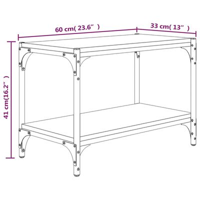 vidaXL Meuble TV Noir 60x33x41 cm Bois d'ingénierie et acier