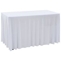 vidaXL Nappes élastiques de table avec jupon 2 pcs 183x76x74cm Blanc