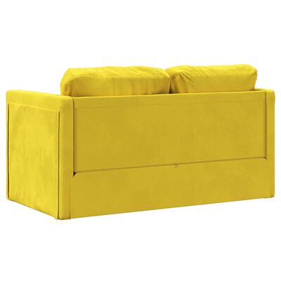 vidaXL Canapé-lit 2 en 1 jaune foncé 122x204x55 cm velours