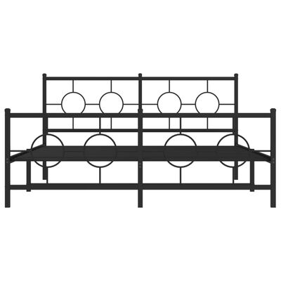 vidaXL Cadre de lit métal sans matelas avec pied de lit noir 150x200cm