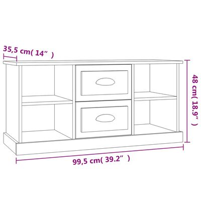 vidaXL Meuble TV noir 99,5x35,5x48 cm bois d'ingénierie