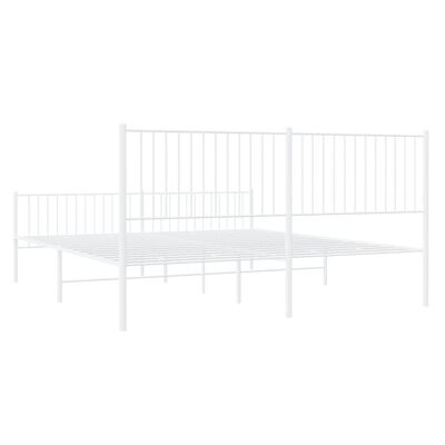 vidaXL Cadre de lit métal sans matelas et pied de lit blanc 200x200 cm