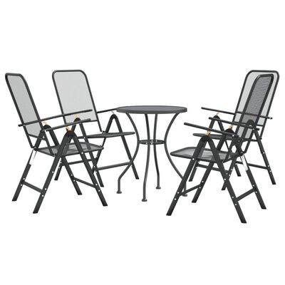 vidaXL Ensemble à manger de jardin 5 pcs Maille Métal Anthracite