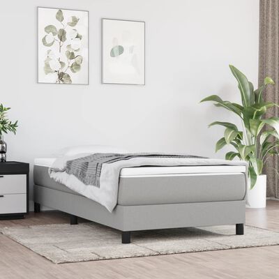 vidaXL Matelas de lit à ressorts ensachés Gris clair 80x200x20cm Tissu