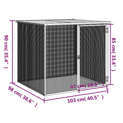 vidaXL Poulailler avec toit anthracite 103x98x90 cm acier galvanisé