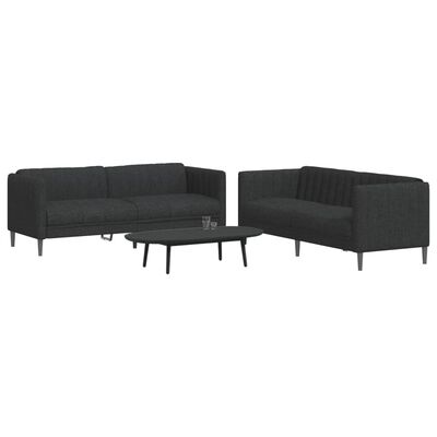 vidaXL Ensemble de canapés 2 pcs noir tissu