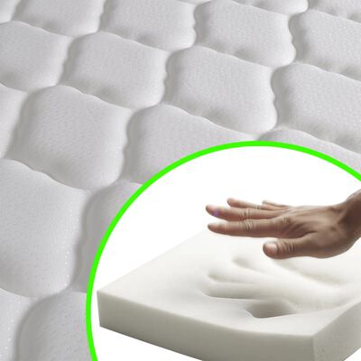 vidaXL Lit avec matelas à mémoire de forme Blanc Similicuir 140x200 cm