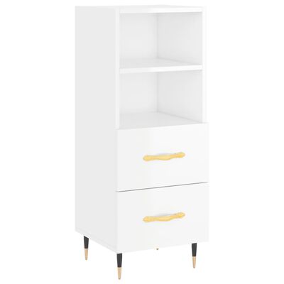 vidaXL Buffet haut Blanc brillant 34,5x34x180 cm Bois d'ingénierie