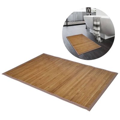 Tapis de bain Bambou 2 pcs 40x50 cm Marron