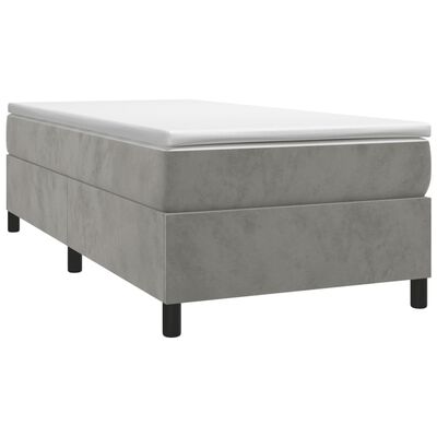 vidaXL Sommier à lattes de lit et matelas Gris clair 100x200cm Velours