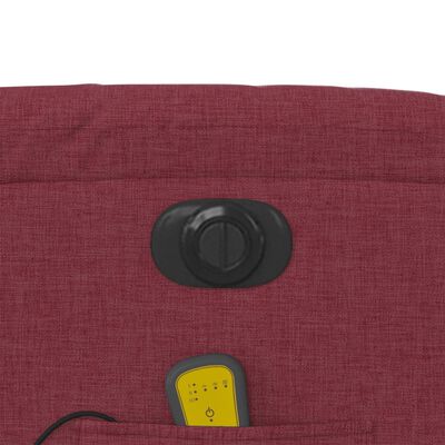 vidaXL Fauteuil inclinable de massage électrique Rouge bordeaux Tissu